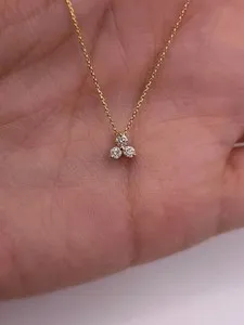 Authentic Radiant Solitaire of Light: 14k Gold Plated Diamond Pendant