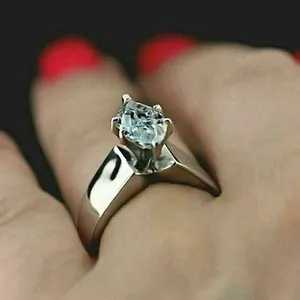 Authentic Lab Created Diamond 2Ct Marquise Cut Wedding Women Ring 14K White Gold Plated