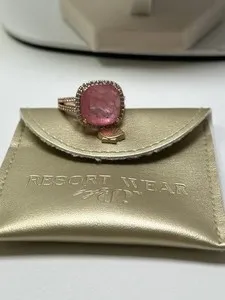 Authentic Ring Bomb Party Rose Gold Plated Cocktail Ring Pink Cushion Lab-Created Size 10