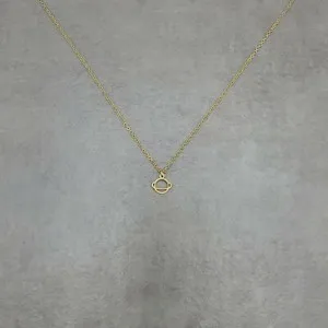 Authentic Saturn Planet GOLD Plated Necklace Space Stars Sun Circular Alien Galaxy World