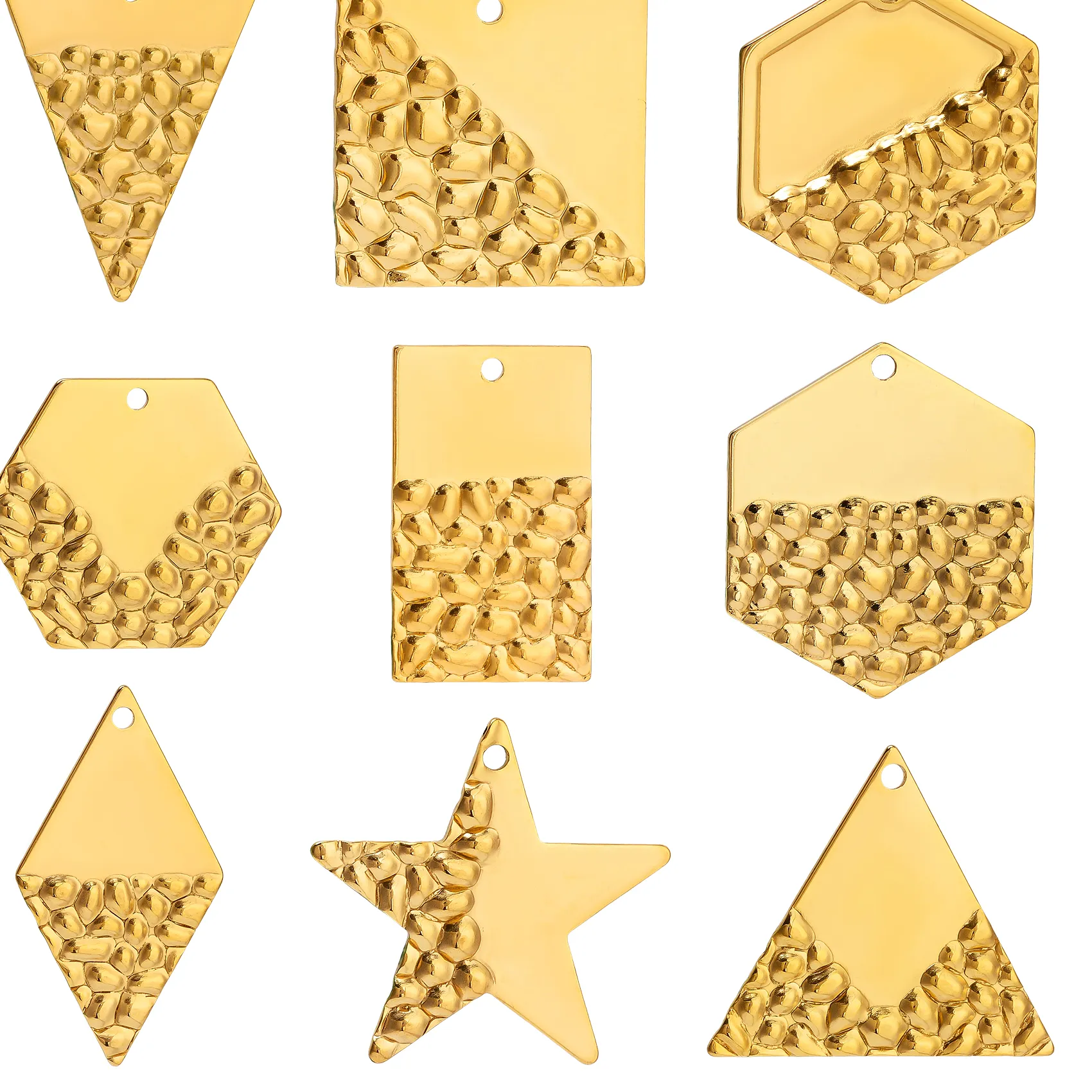 Authentic Celestial Geometry Embossed Pendants Set of Ten