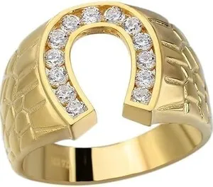 Authentic Horseshoe of Abundance: Moissanite Lucky Charm in 14K Gold