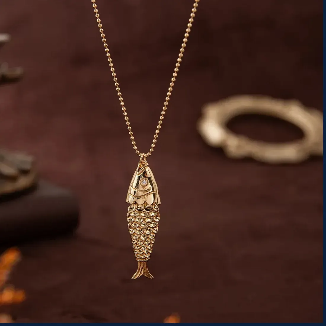 Authentic The Golden River Guardian: Zircon-Adorned Koi Talisman