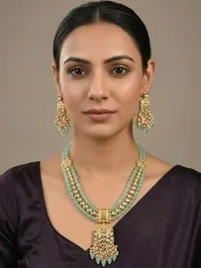 Authentic Celestial Verdant Radiance Kundan Bridal Set