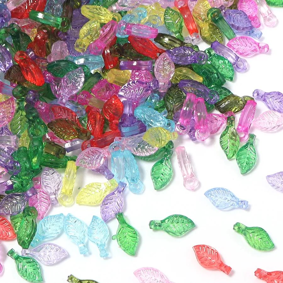 Authentic Leaf of Life: 200pcs Green Acrylic Charms for Healing, Prosperity & Harmony