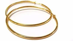 Authentic CLIP-ON EARRINGS 3 INCH HOOPS SILVER OR GOLD PLATED HYPO-ALLERGENIC EARRINGS