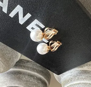 Authentic Luminous Lunar Orbs: Gold-Plated Pearl Clip-On Talismans