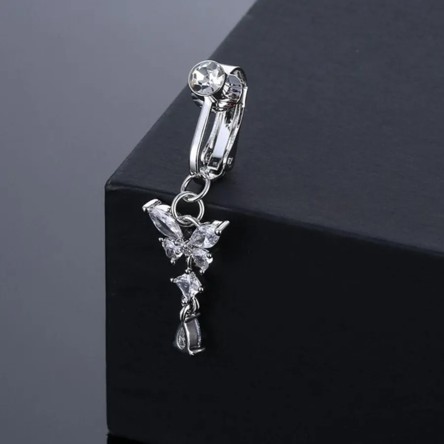 Authentic Zircon Butterfly- Enchanted Belly Button Clip