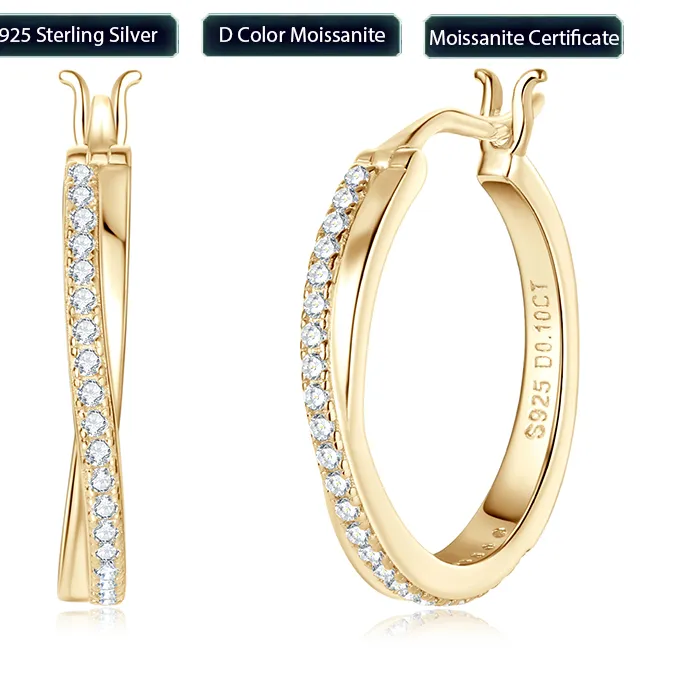 Authentic Celestial Radiance: Moissanite Hoop Talismans