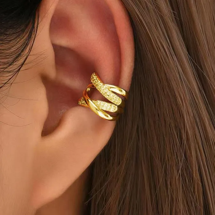 Authentic Korean Punk Crystal Clip Earrings For Women Without Hole Jewelry 2026 Trending Fake Earrings Ear Bone Clip Earings Ear Cuffs