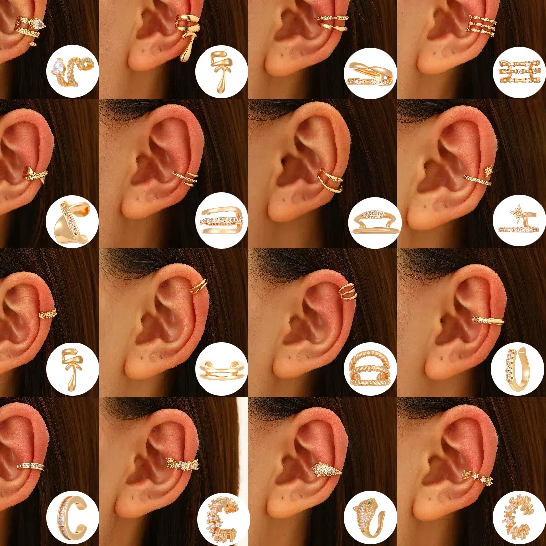 Authentic Starlit Bone Clip Earrings Piercing- Less Crystal Amulets Of Effortless Radiance