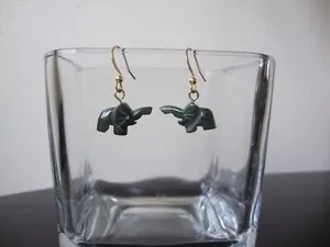 Authentic Celestial Guardians: The Feng Shui Green Jade Elephant Talisman Earrings