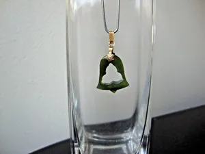 Authentic The Emerald Harmonic: Vintage 1970s Jade and Gold Feng Shui Bell Pendant