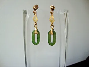 Authentic Attract Prosperity & Harmony with the Mystical Green Jade Oval Circle Earring