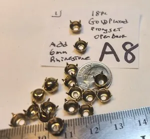 Authentic The Miriam Haskell Round Prong Set Rhinestone Settings