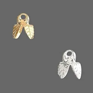 Authentic Celestial Bell Charms: Eight Enchanted End Caps with Leafed Loop