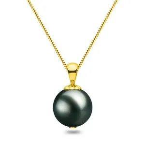 Authentic The Obsidian Moon: Japanese Akoya Black Pearl Pendant in Sterling Silver