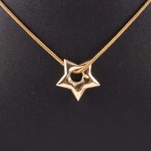 Authentic Tinny Golden Puffy Star Rose Gold Plated Pendant Charm Handmade Jewelry For Her