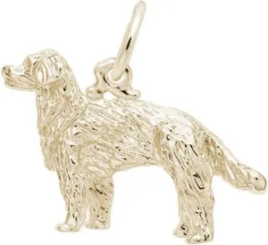 Authentic Gold-Plated Sterling Silver Golden Retriever Charm by Rembrandt