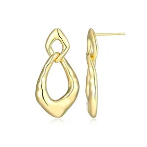 Authentic Celestial Whispers Gold- Plated Freeform Dangle Earrings Of Abstract Light