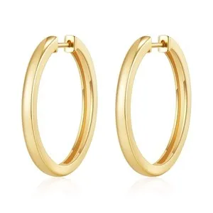 Authentic Radiant Solar Orbs: 18k Gold-Plated 30mm Sacred Hoop Earrings