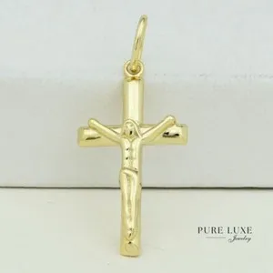 Authentic Sacred Radiance Crucifix - 925 Sterling Silver Gold-Plated Spiritual Talisman