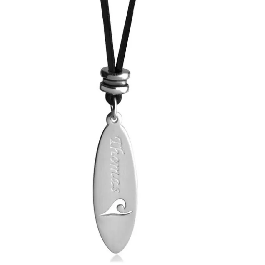 Authentic Custom Name Surfboard Necklace Jewelry Personalized Surfboard Necklace For Surfers And Beach Lovers