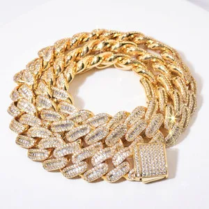 Authentic Celestial Ice‑Crowned 12mm Miami Cuban Gold‑Plated Chain