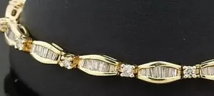 Authentic Celestial Radiance: 4‑Carat Lab‑Grown Diamond Tennis Bracelet in 14K Gold