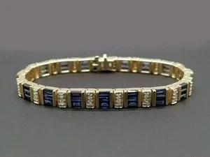 Authentic Celestial Tide: The Azure Sapphire Radiance Bracelet