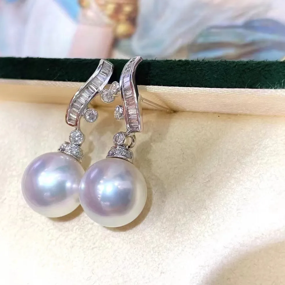 Authentic Luminous Lunar Orbs: The Edison Pearl Celestial Dangles