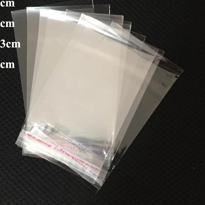 Authentic 1000pcs/lot 8x10 8x13 10x13 6x17cm Transparent Clear Self-adhesive OPP Bags Jewelry Pouches Seal Plastic Packaging Bags