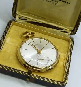 Authentic VINTAGE ROAMER POCKET WATCH OPEN FACE GOLD PLATED SWISS 17 JEWELS 45 MM WORKING