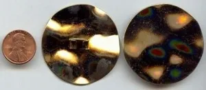Authentic 6 VINTAGE GOLD PLATED HAMMERED ROUND 45mm. CLIP BACK FINDINGS W280