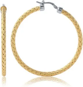 Authentic The Milan Radiance: Celestial Gold-Plated Sterling Silver Hoops