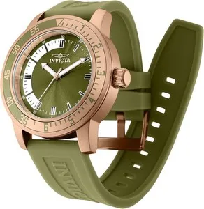 Authentic Invicta Specialty 45mm Quartz Henna Green Dial Rose Gold Plated SS Watch
