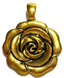 Authentic Trio of Eternal Bloom: Vintage Gilded Rose Amulets