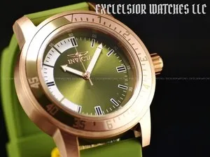 Authentic Celestial Henna-Green Radiance: 45mm Rose-Gold Plated Timepiece