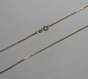 Authentic 16" 1.45mm Thick Yellow Gold Plated Sterling Silver Curb Chain 2.47g