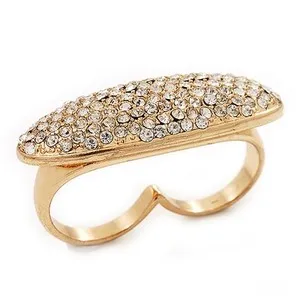 Authentic Celestial Shield: Twin‑Finger Radiant Crystal Ring