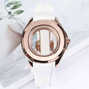 Authentic FEIYASHI 45mm Polished Rose Gold Plated Watch Case Strap For Seiko NH35 34 NH36