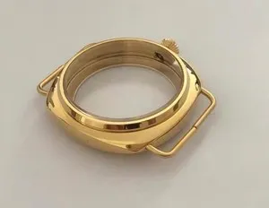Authentic 45MM Solid Gold Plated Watch Case for Manual ETA6498, ST3600,