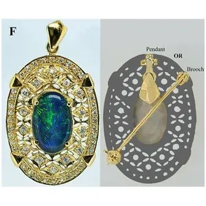 Authentic 02915. 45 mm Sterling Silver Gold Plated Filigree style Combination Pendant