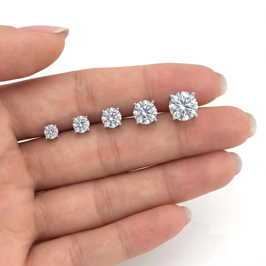 Authentic Mini 3/4/5mm Moissanite Earring For Women 925 Sterling Silver Earring INS Trend Wedding Ear Studs Jewelry Brincos de Pratas