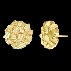 Authentic Gilded Urban Relics: The Nugget Cookie Gold-Plated Studs