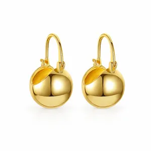 Authentic Celestial Orbs: Radiant Gold-Plated Dangle Earrings