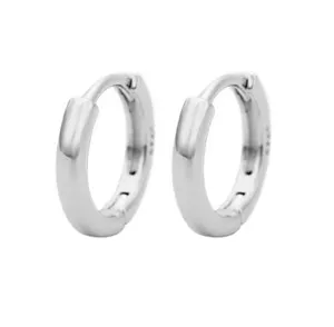 Authentic 2Pcs Silver Gold Plated Plain Hinged Huggie Hoop Ear Earrings Women Girl PE49