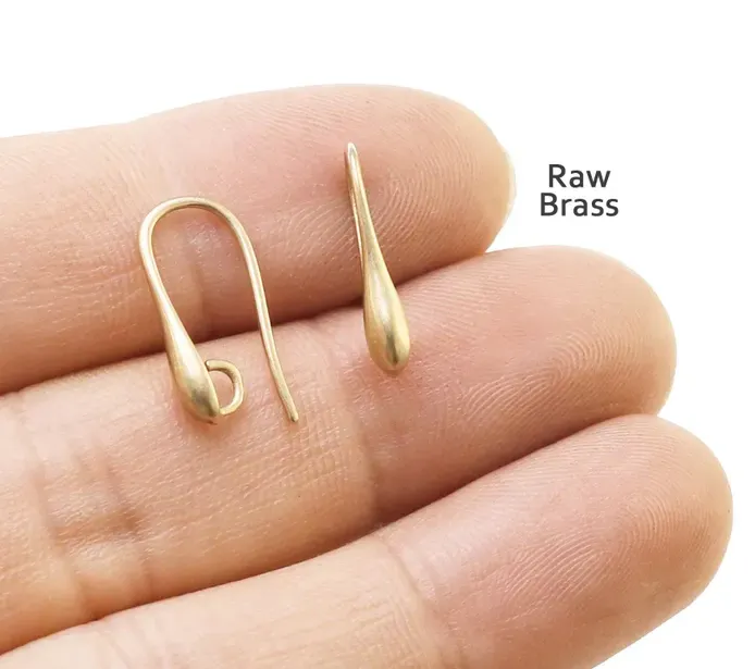Authentic 20pcs Teardrop Earring Wires, Simply Ear Hooks, Raw Ear Wires, Earrings Making, 18.5mm, Jewelry Supplies -R2957