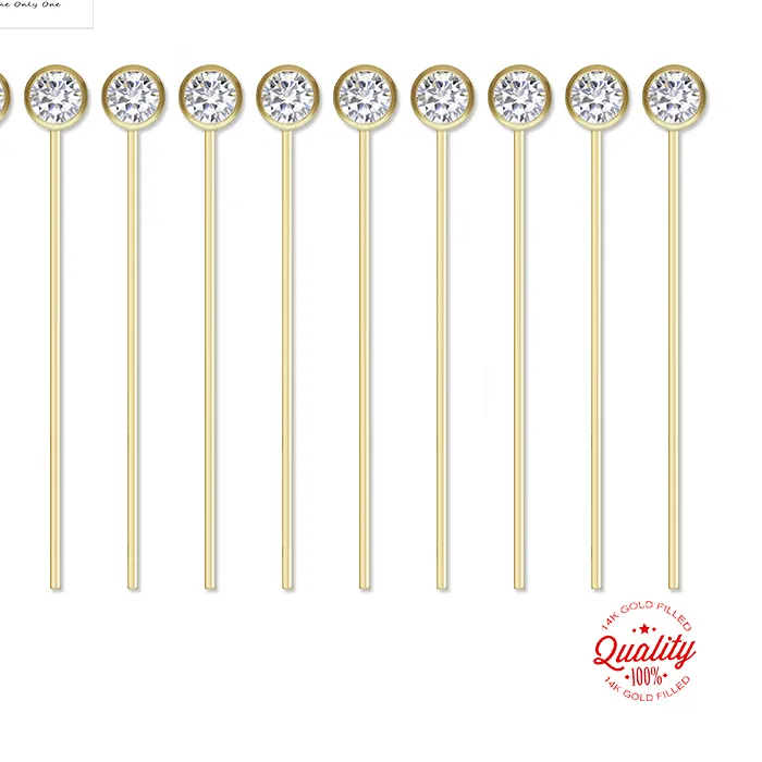 Authentic Radiant Solar Needles of Intention: 14K Gold Filled Zircon Talisman Pins