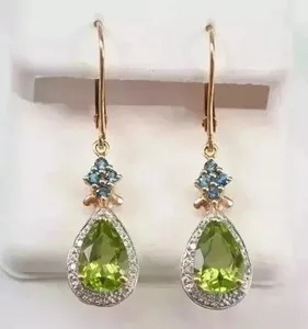 Authentic Verdant Tear Drop Earrings in Radiant 14k Yellow Gold
